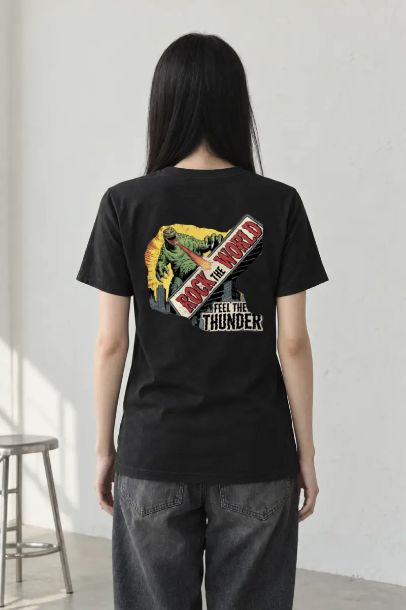 "Rock The World" Heavyweight Unisex Crewneck T-shirt