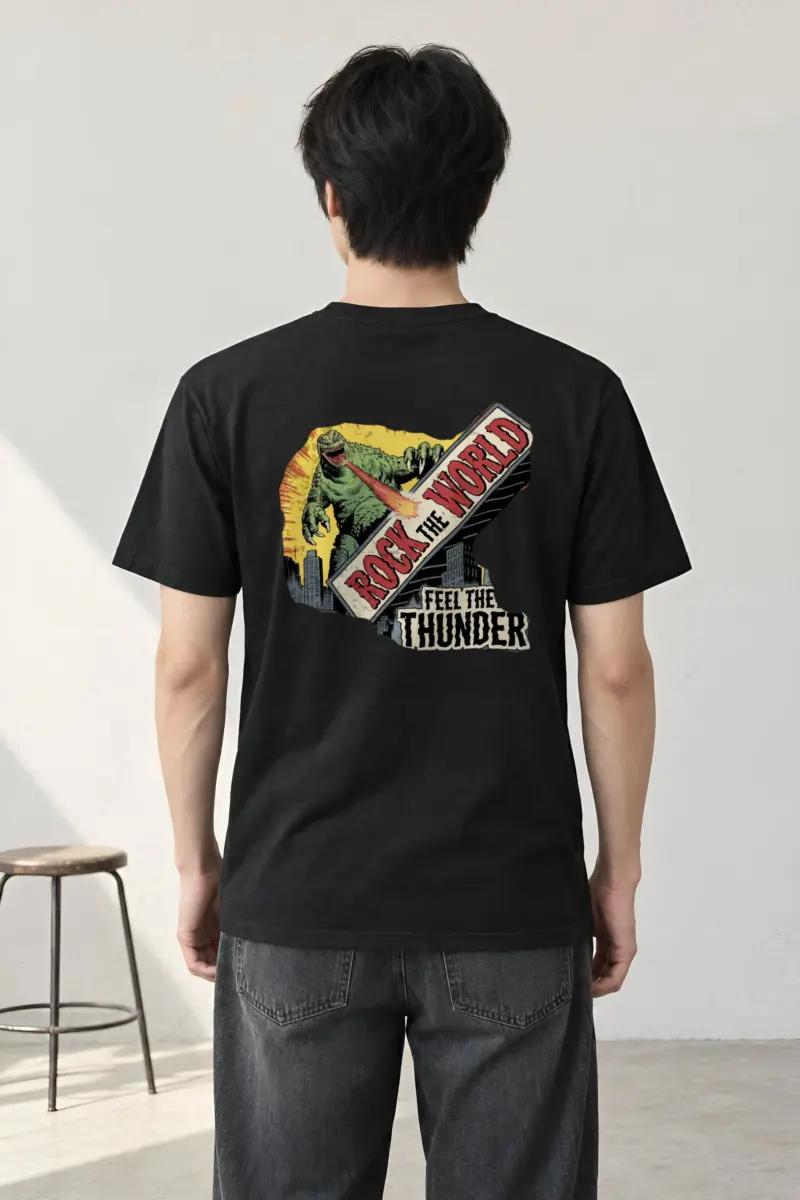 "Rock The World" Heavyweight Unisex Crewneck T-shirt