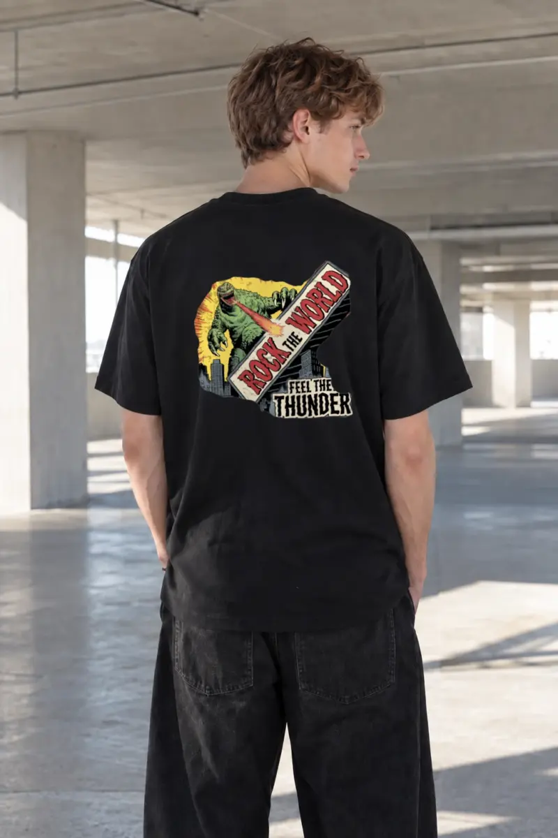 “Rock The World” Heavyweight Unisex Crewneck T-shirt | Gildan 5000