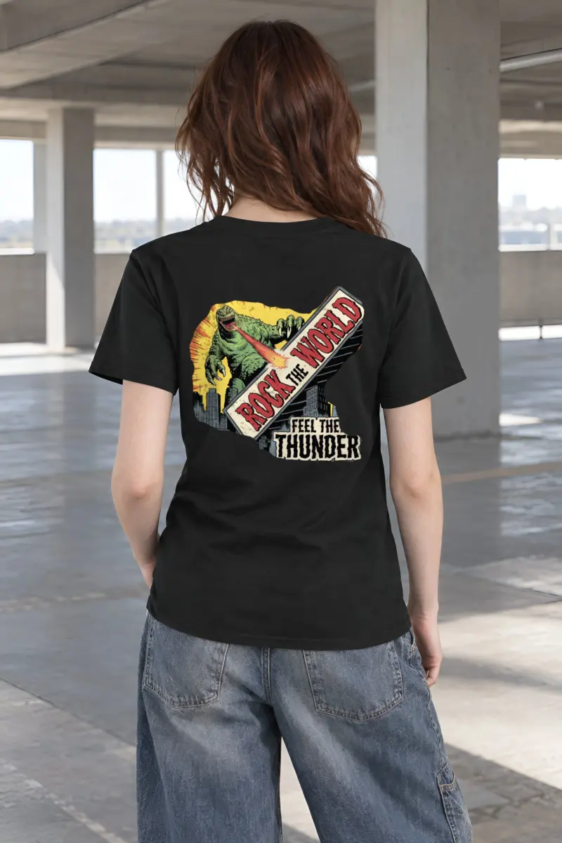 "Rock The World" Heavyweight Unisex Crewneck T-shirt