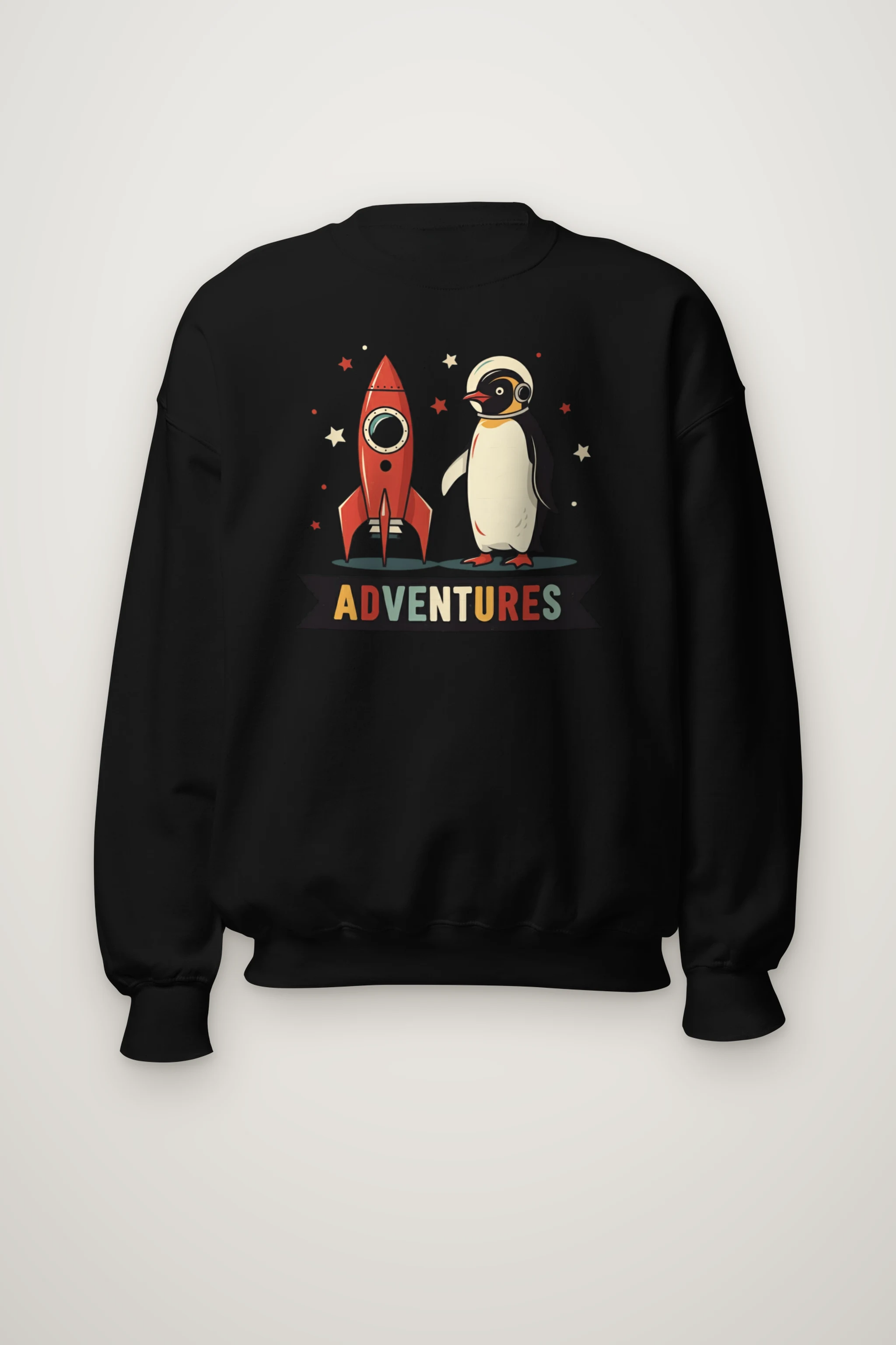 "Rocket Penguin Adventures" Heavy Blend Unisex Crewneck Sweatshirt
