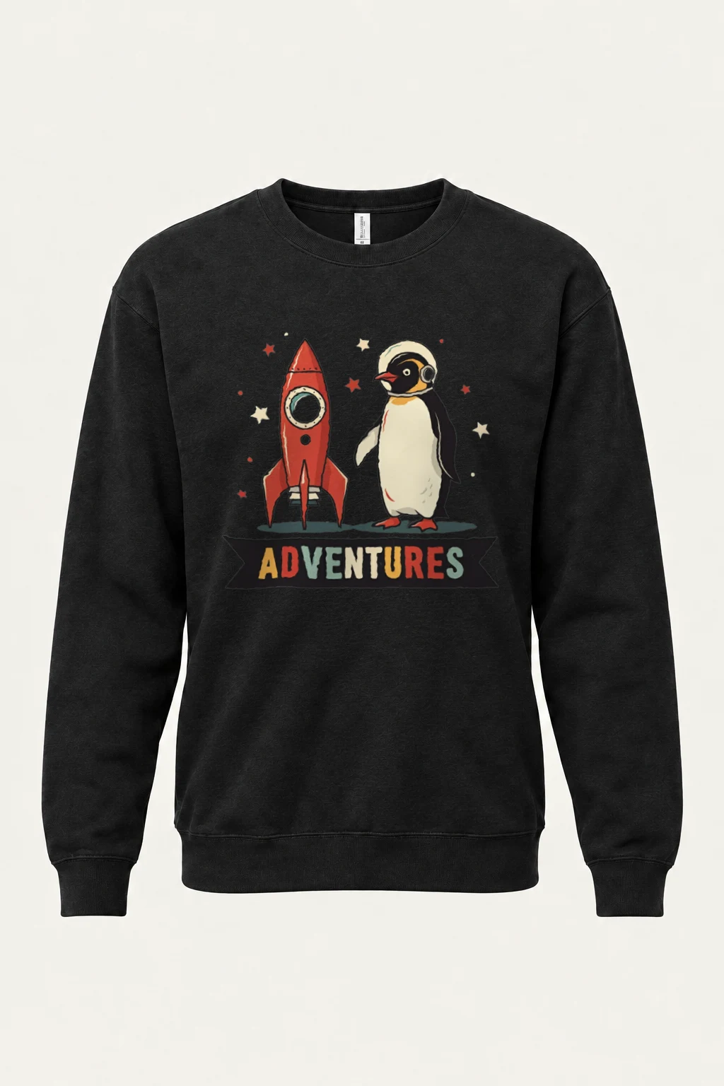 "Rocket Penguin Adventures" Heavy Blend Unisex Crewneck Sweatshirt | Gildan 18000