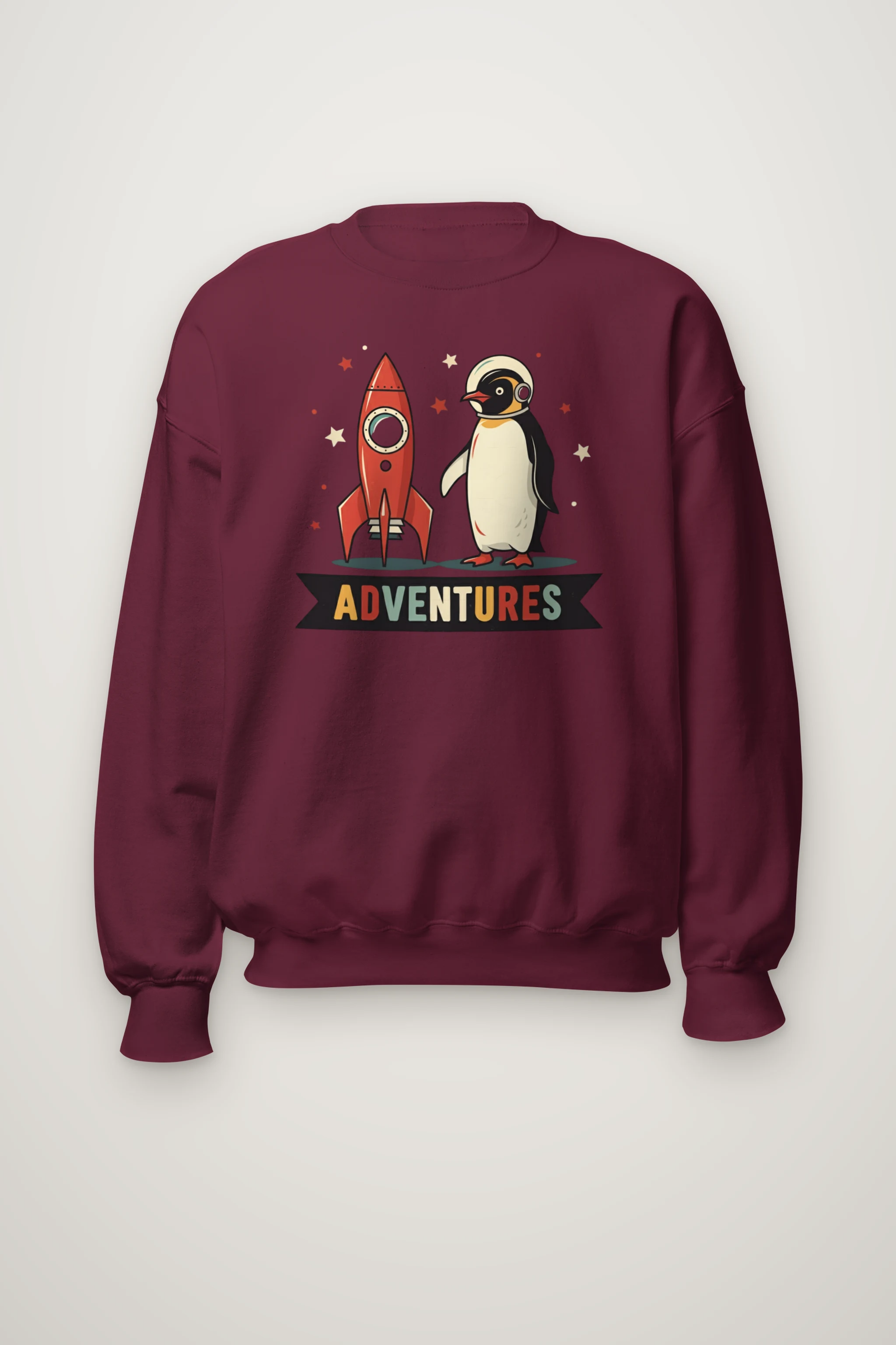 "Rocket Penguin Adventures" Heavy Blend Unisex Crewneck Sweatshirt