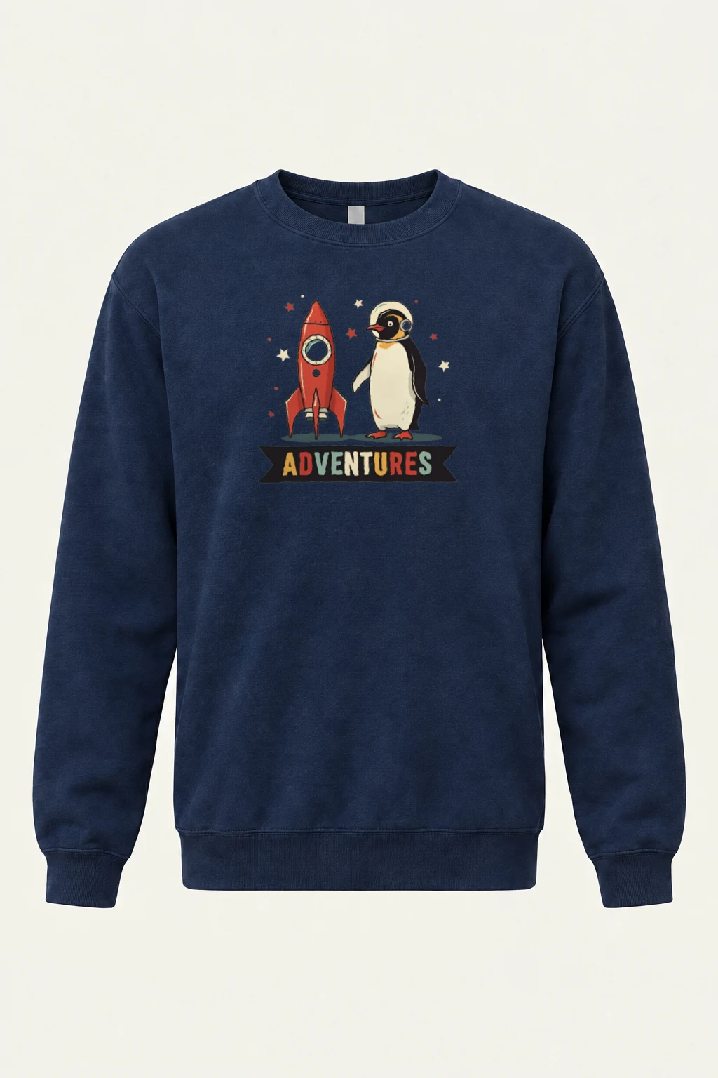 "Rocket Penguin Adventures" Heavy Blend Unisex Crewneck Sweatshirt | Gildan 18000