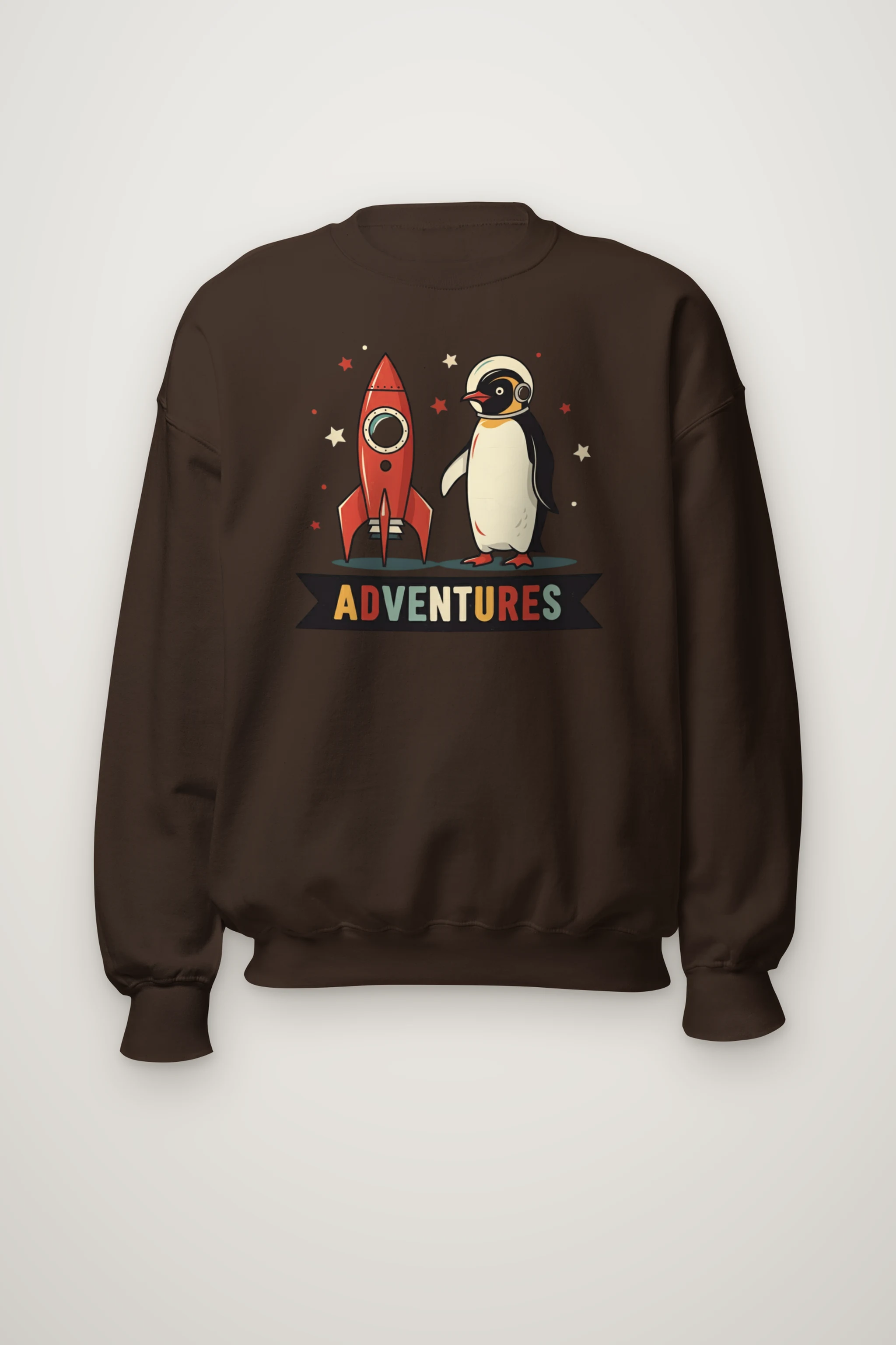 "Rocket Penguin Adventures" Heavy Blend Unisex Crewneck Sweatshirt