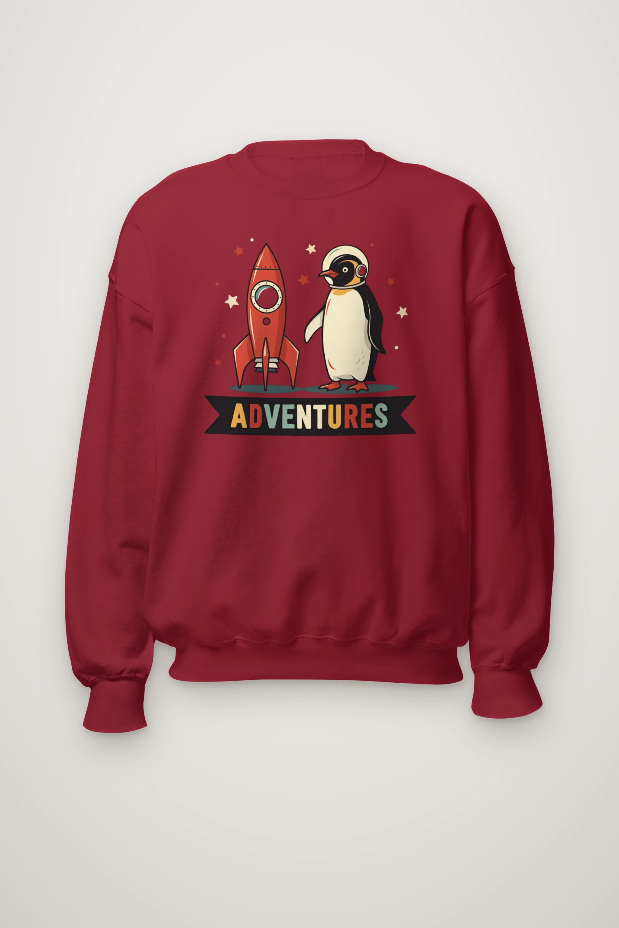 "Rocket Penguin Adventures" Heavy Blend Unisex Crewneck Sweatshirt