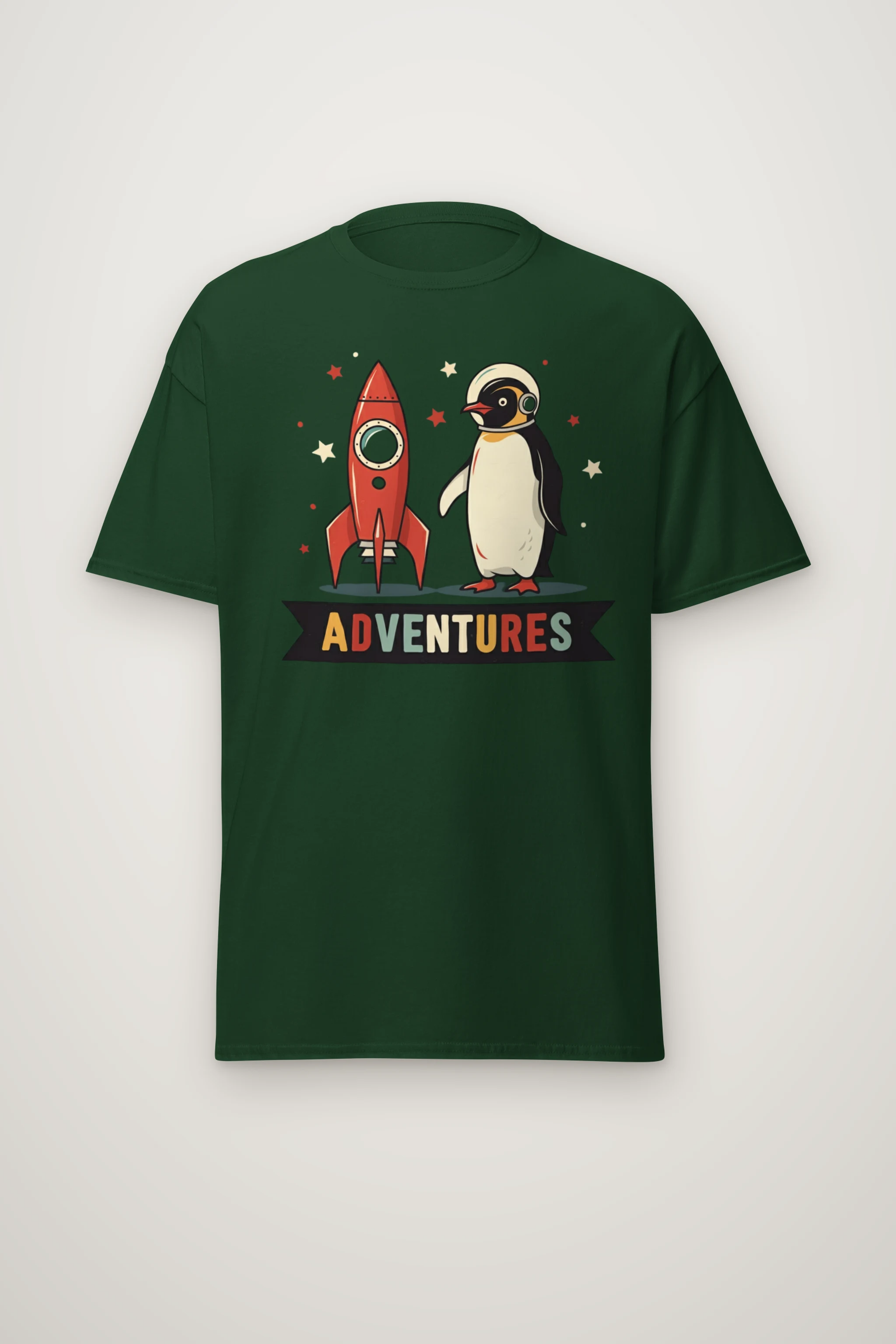"Rocket Penguin Adventures" Heavyweight Unisex Crewneck T-shirt