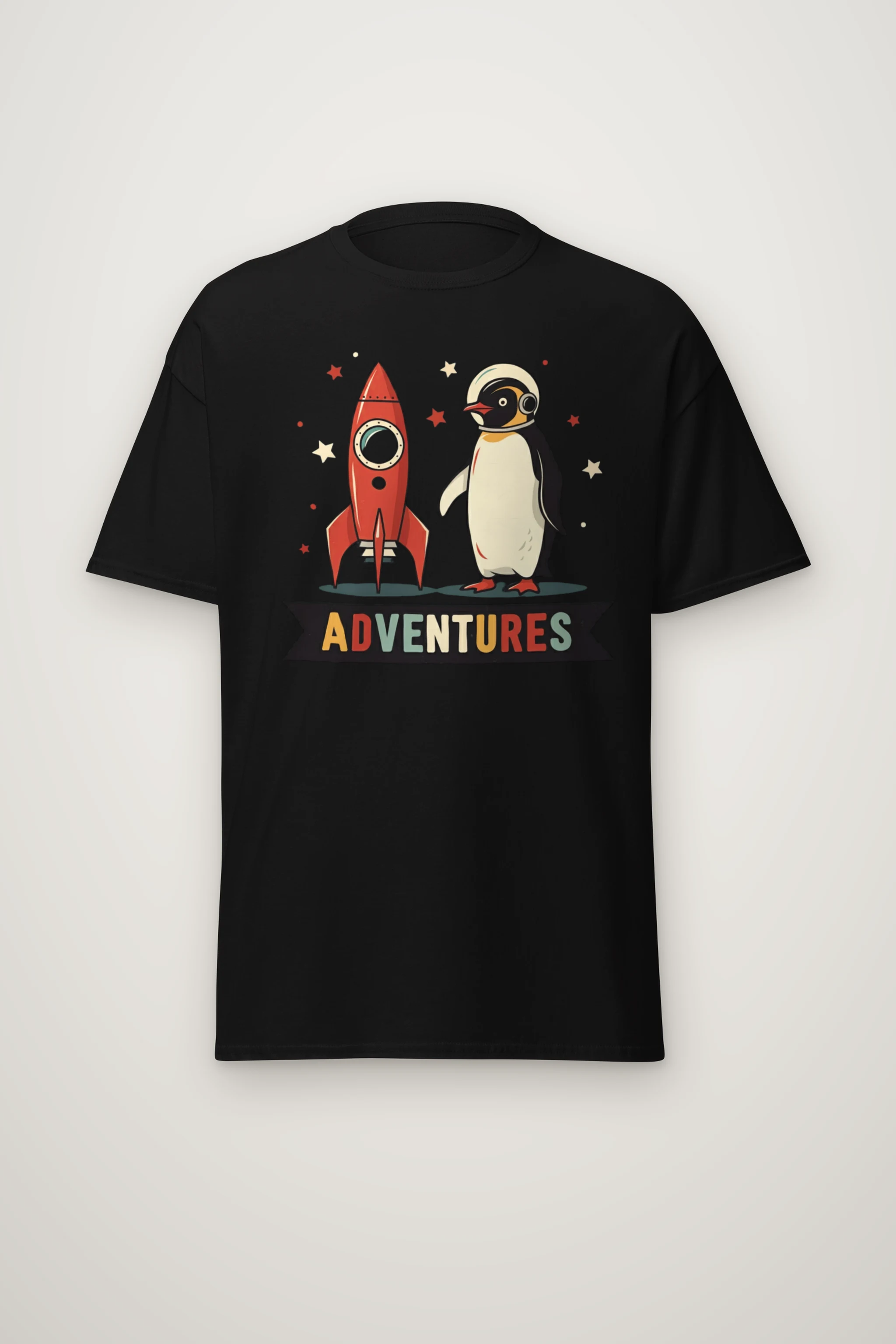"Rocket Penguin Adventures" Heavyweight Unisex Crewneck T-shirt