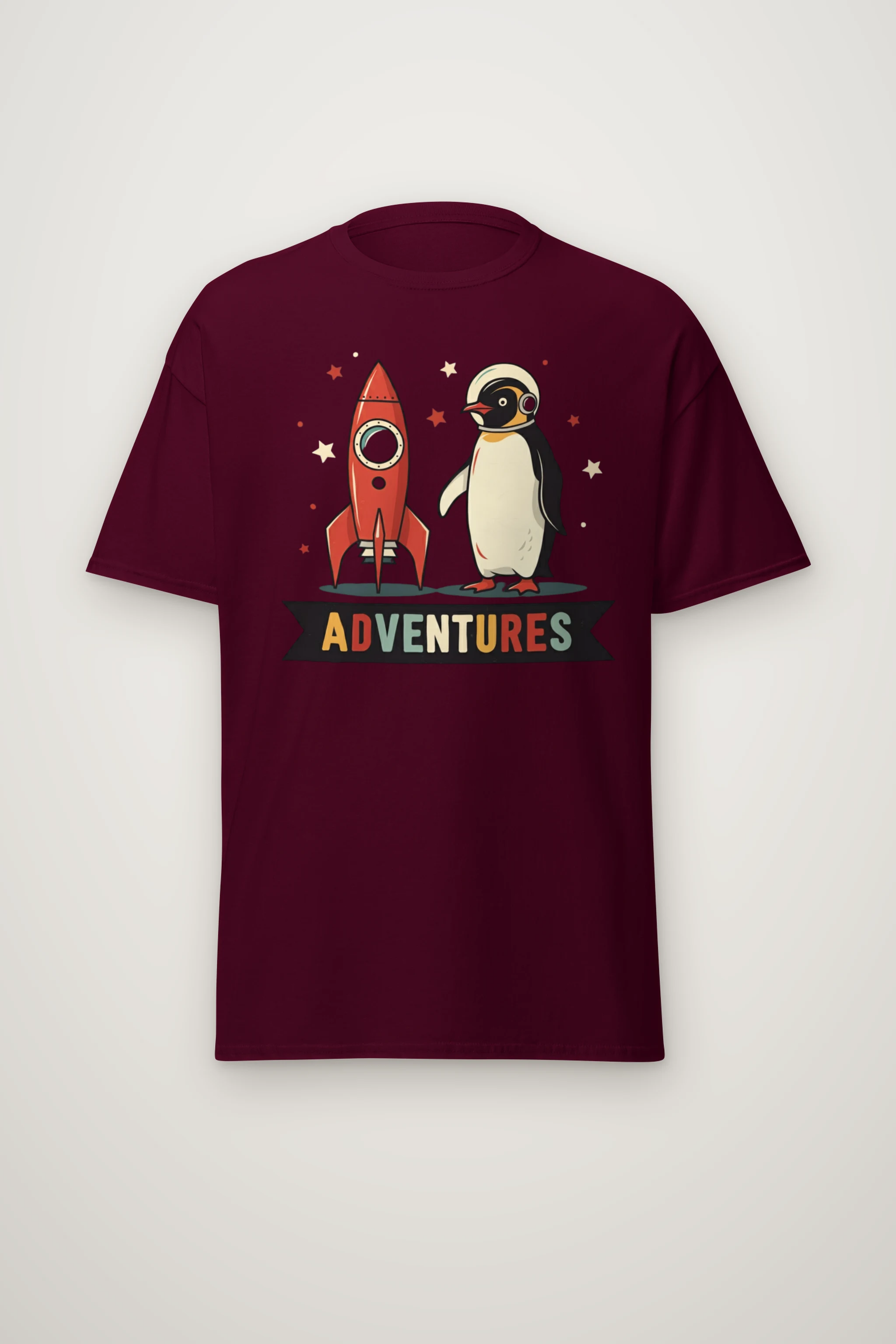 "Rocket Penguin Adventures" Heavyweight Unisex Crewneck T-shirt