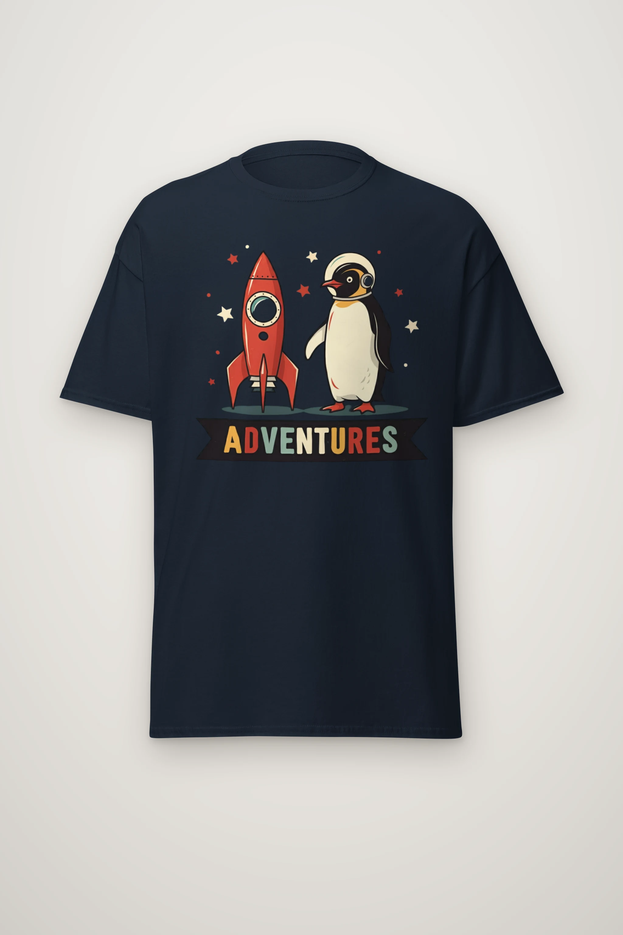 "Rocket Penguin Adventures" Heavyweight Unisex Crewneck T-shirt