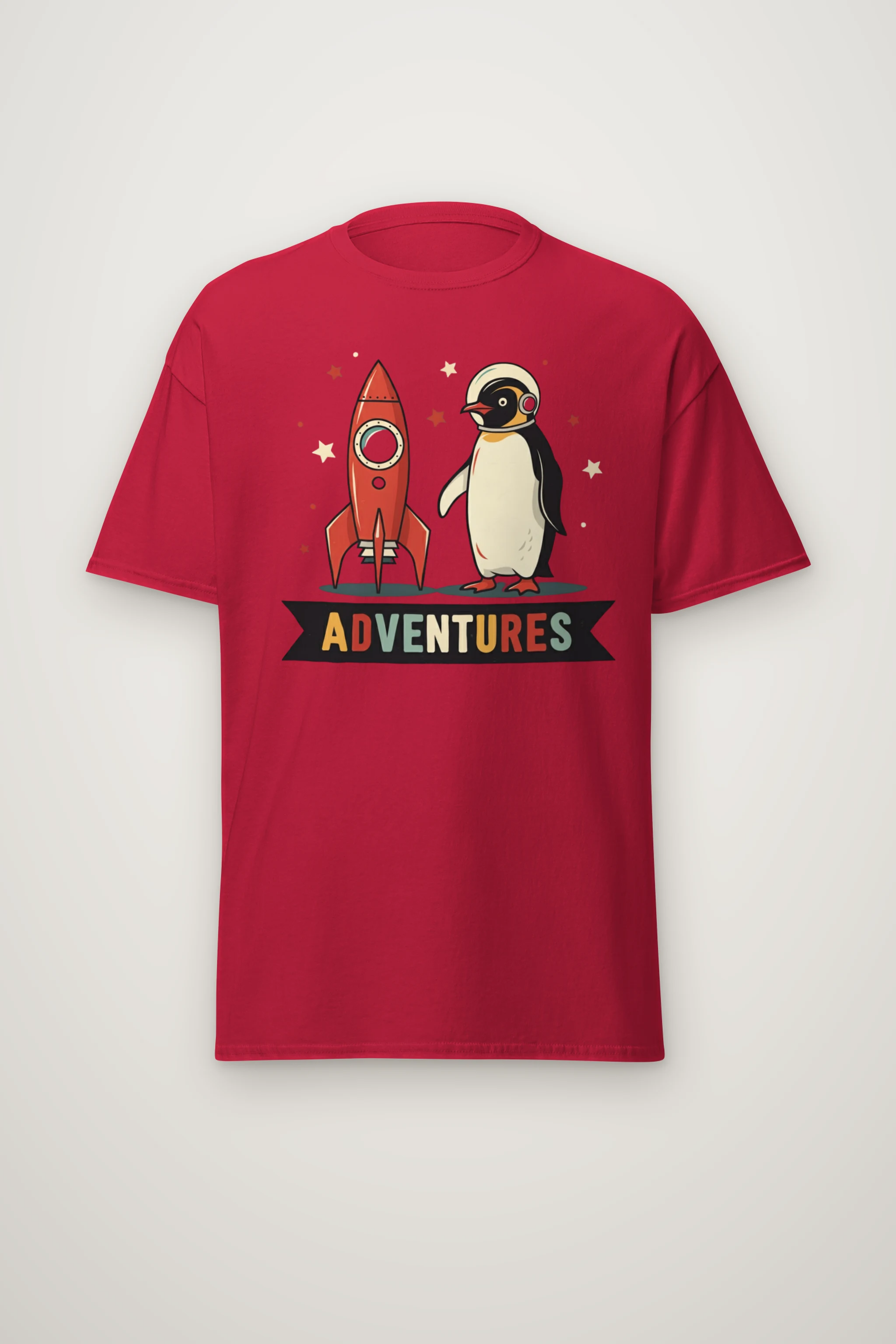 "Rocket Penguin Adventures" Heavyweight Unisex Crewneck T-shirt