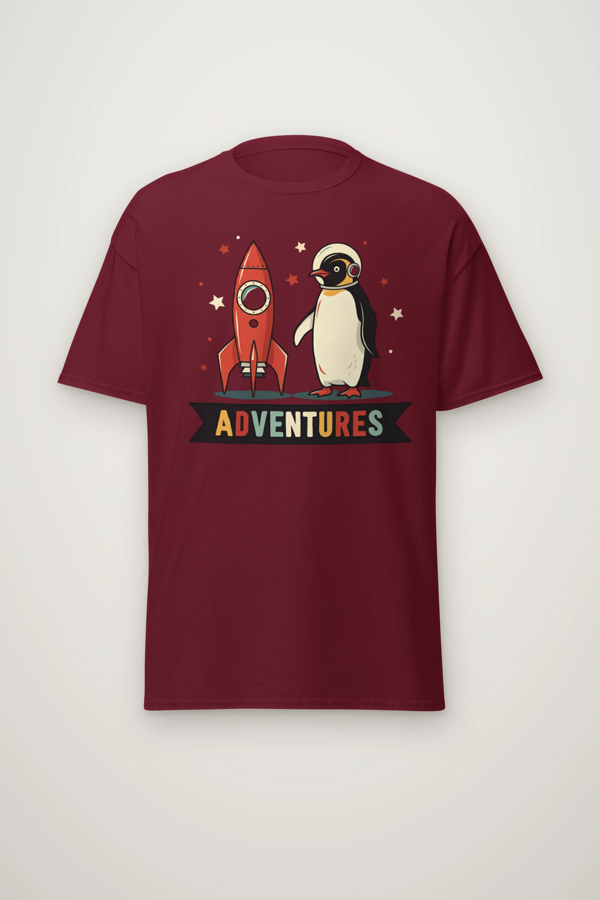 "Rocket Penguin Adventures" Heavyweight Unisex Crewneck T-shirt