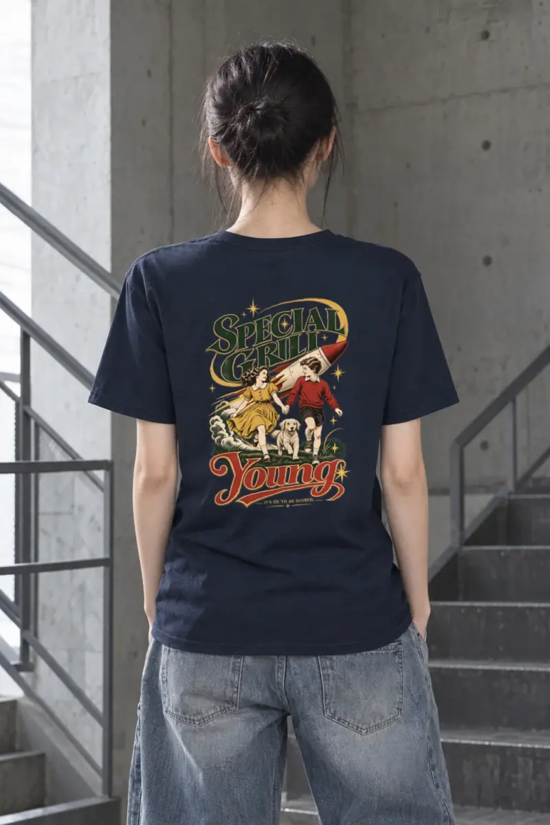 "Rocket Run" Heavyweight Unisex Crewneck T-shirt