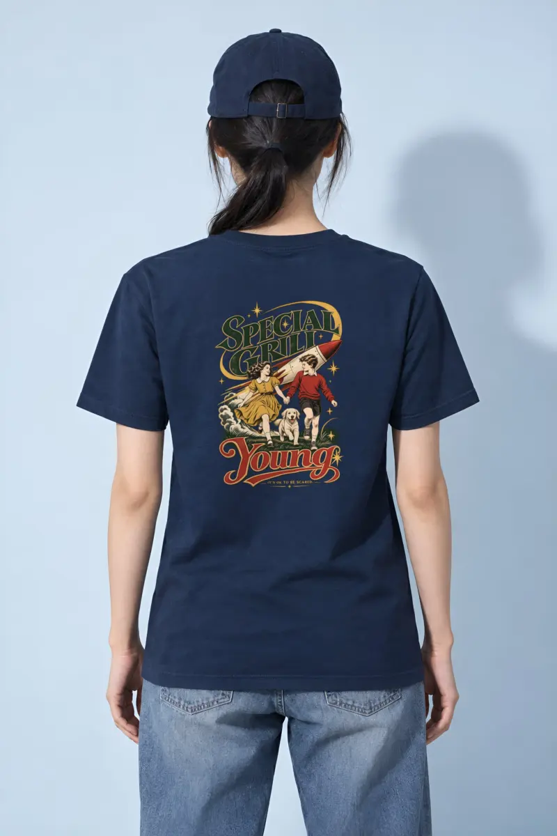 "Rocket Run" Heavyweight Unisex Crewneck T-shirt
