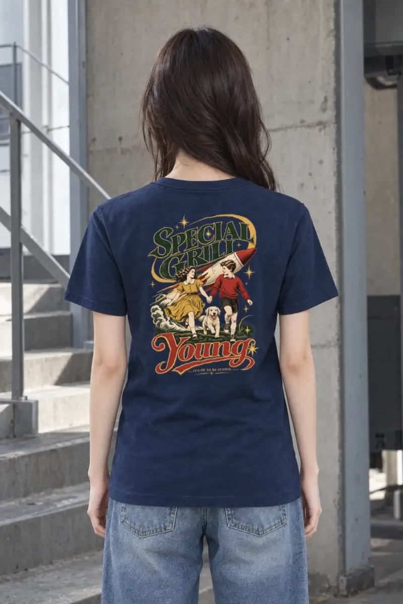"Rocket Run" Heavyweight Unisex Crewneck T-shirt