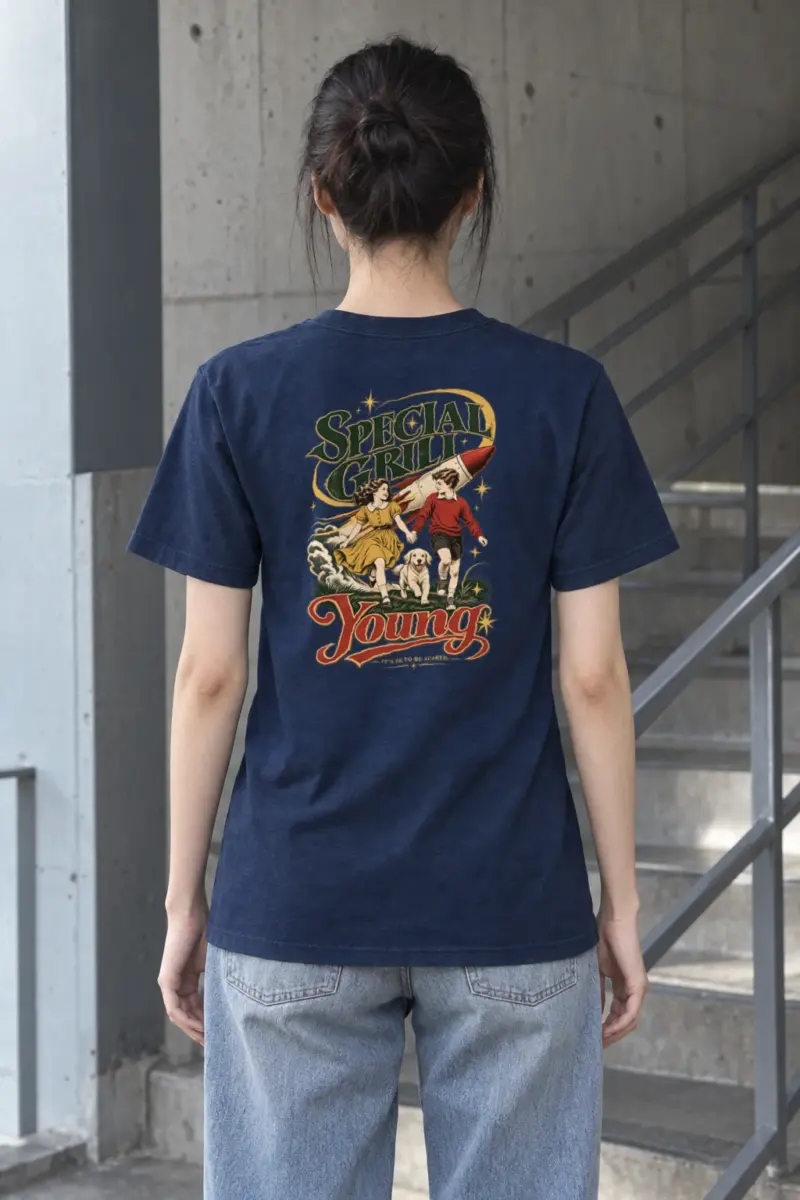 "Rocket Run" Heavyweight Unisex Crewneck T-shirt
