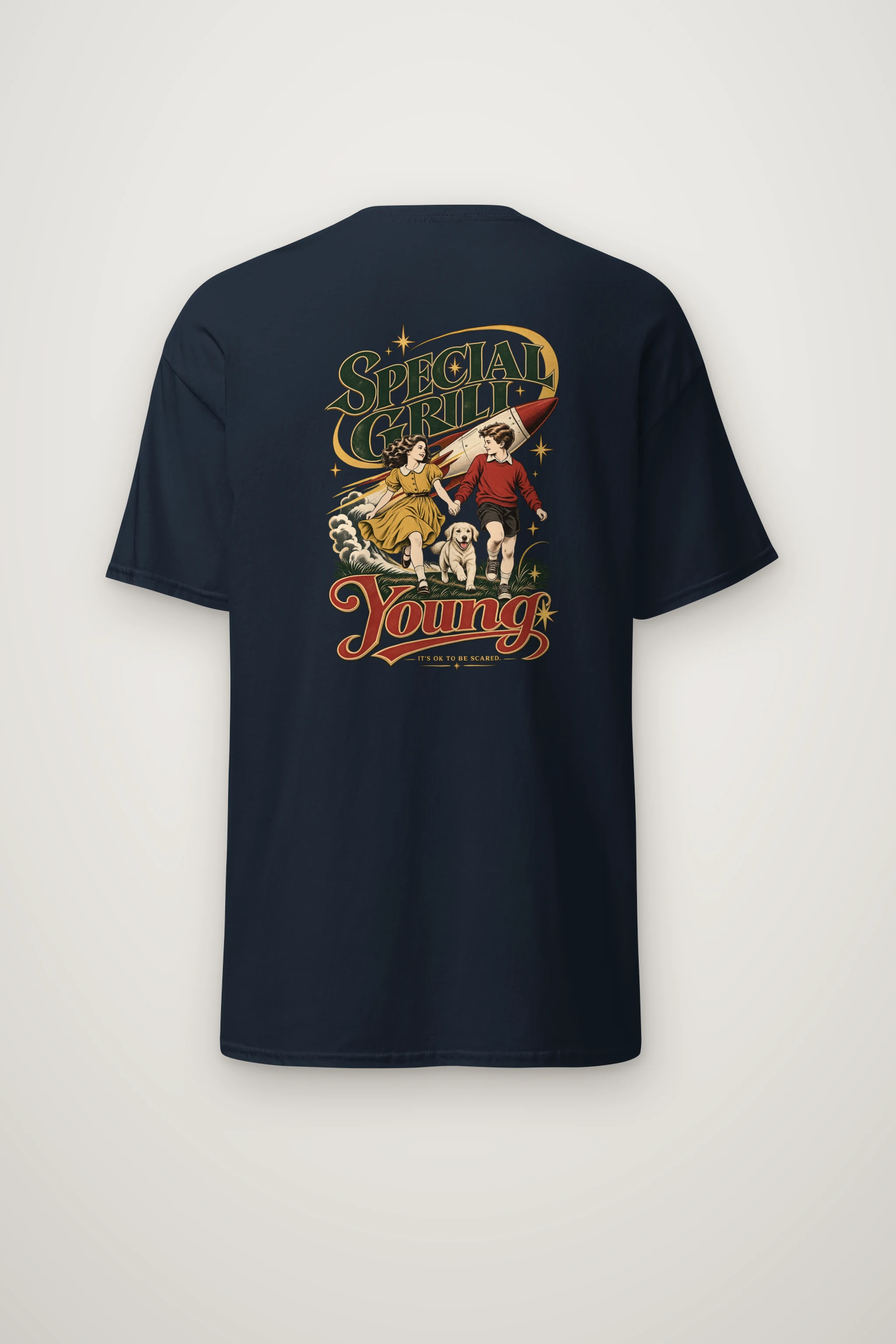 "Rocket Run" Heavyweight Unisex Crewneck T-shirt