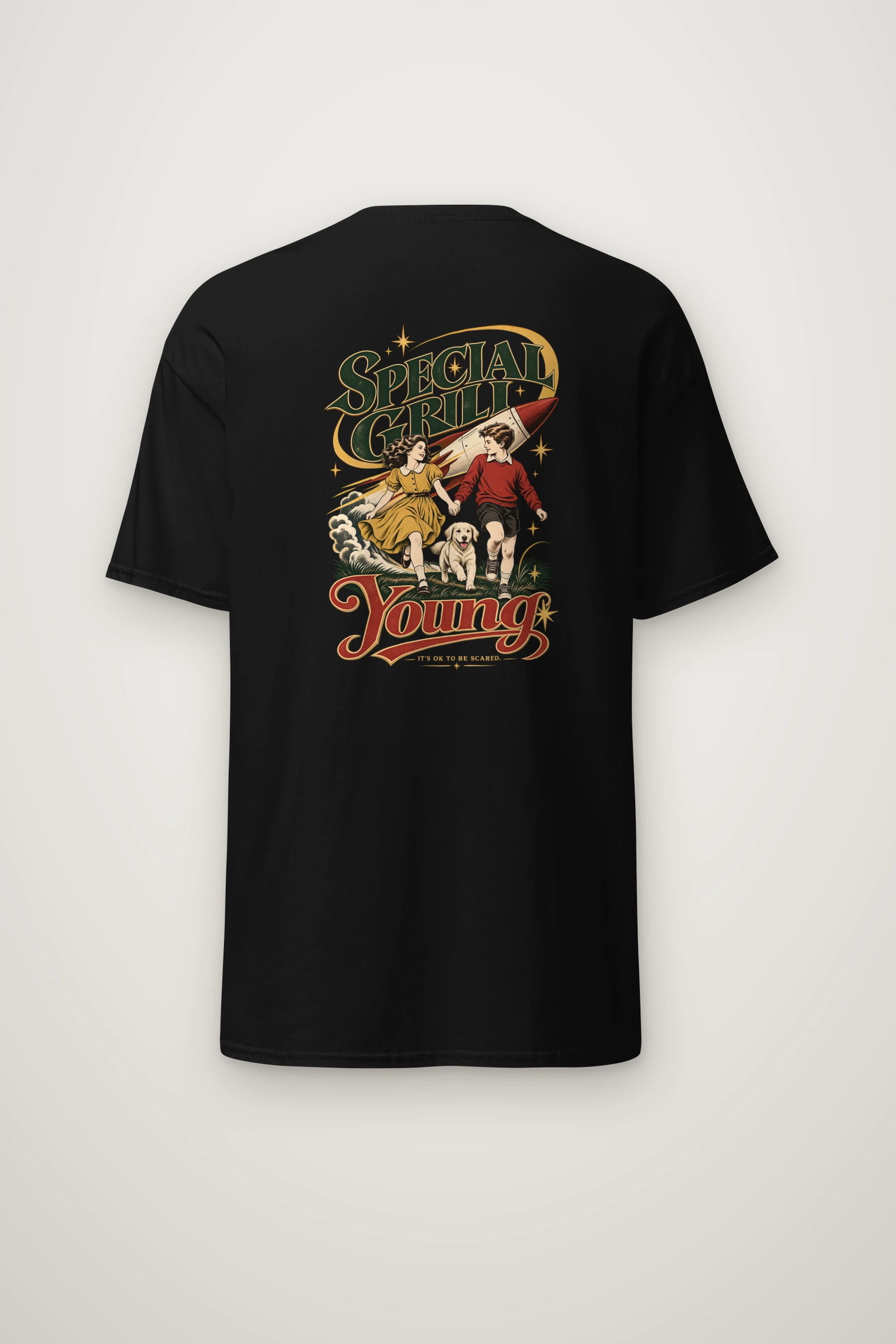 "Rocket Run" Heavyweight Unisex Crewneck T-shirt