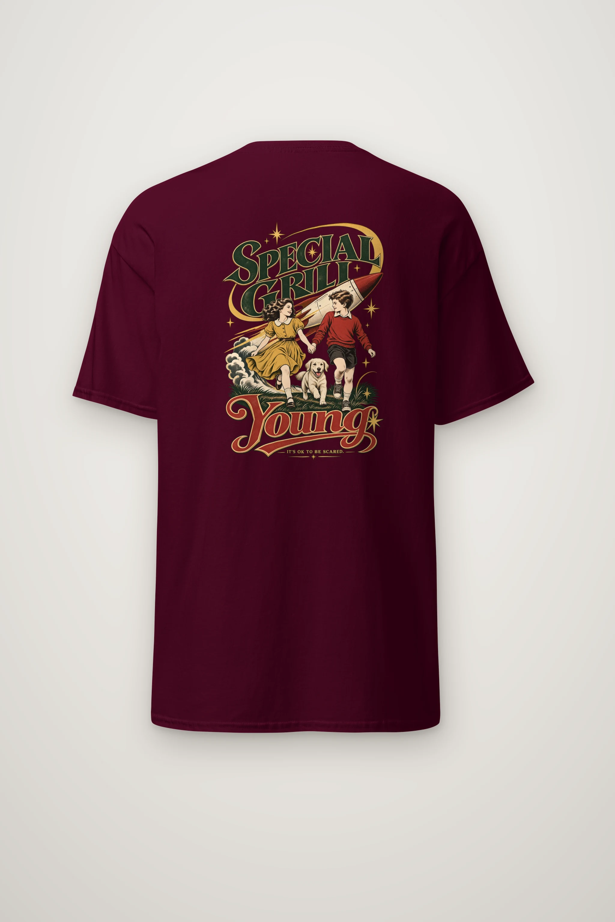 "Rocket Run" Heavyweight Unisex Crewneck T-shirt