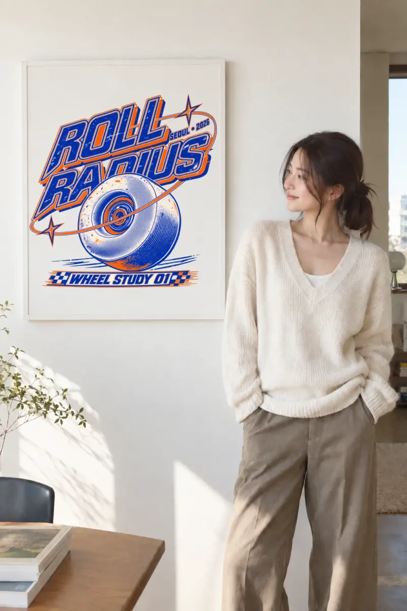 "Roll Radius" Premium Wooden Framed Poster