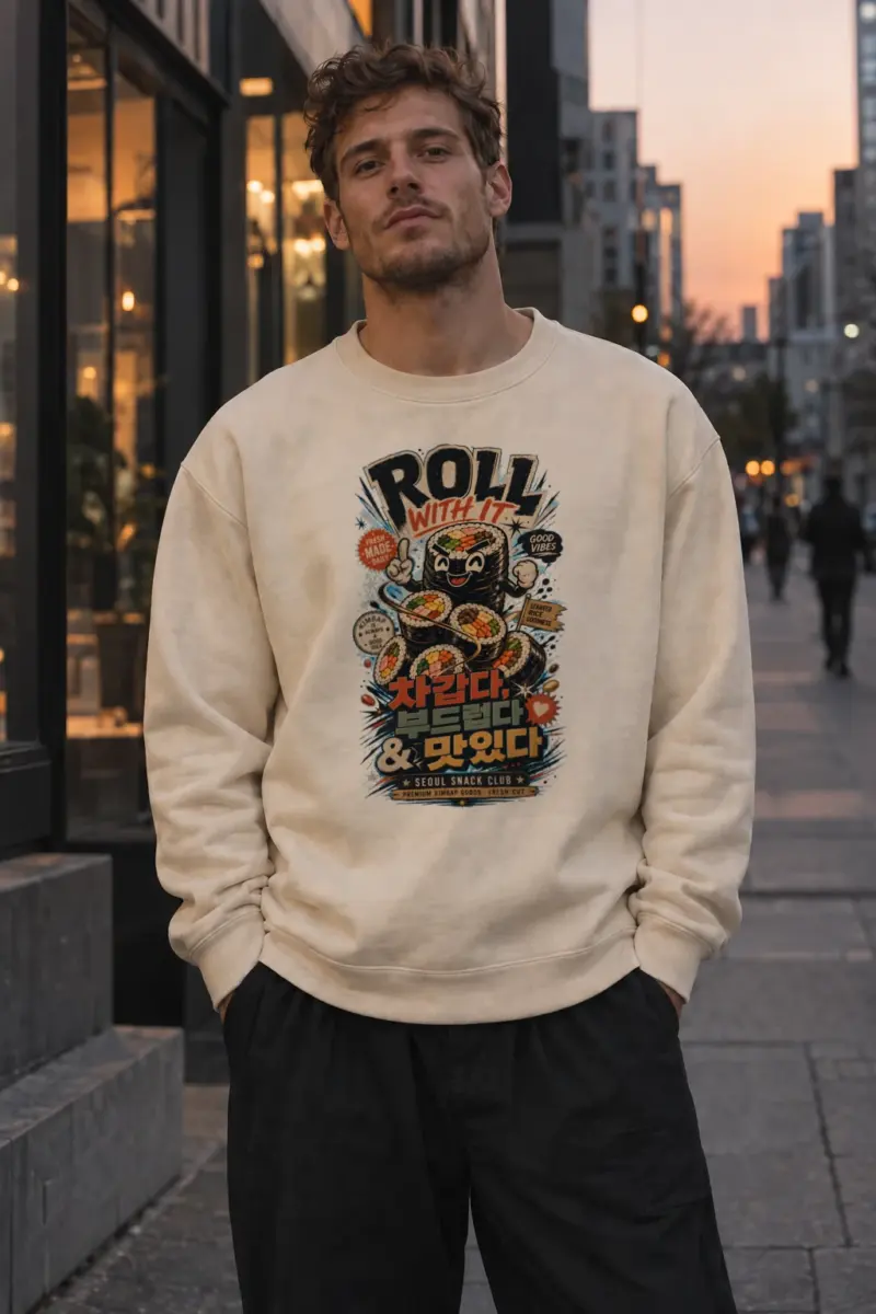 "Roll With It" Unisex Sponge Fleece Crewneck Sweatshirt | Bella + Canvas 3901
