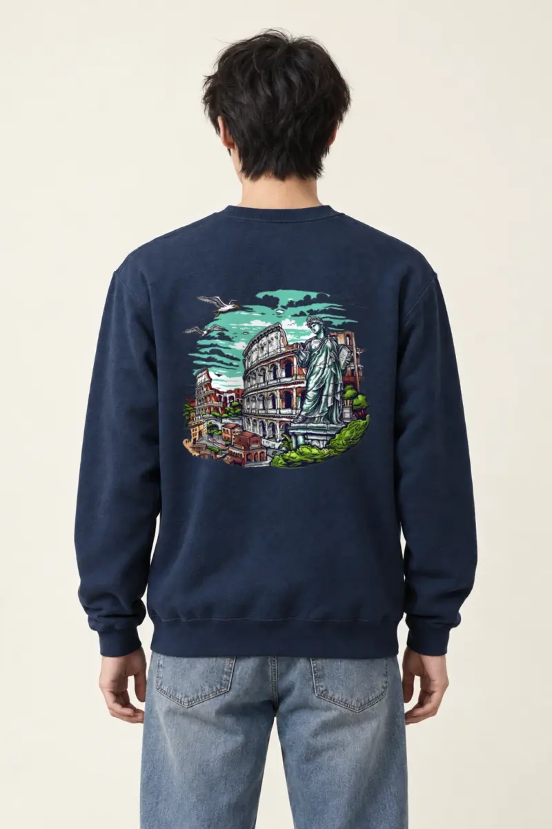 "Rome Overlook" Heavy Blend Unisex Crewneck Sweatshirt | Gildan 18000