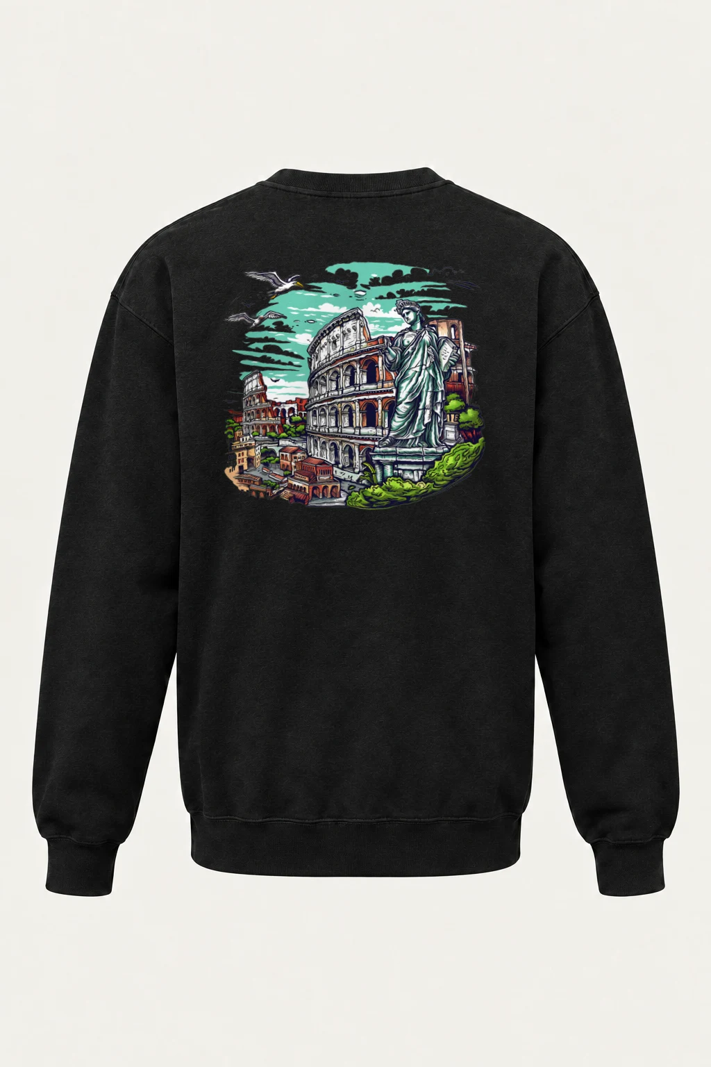 "Rome Overlook" Heavy Blend Unisex Crewneck Sweatshirt | Gildan 18000