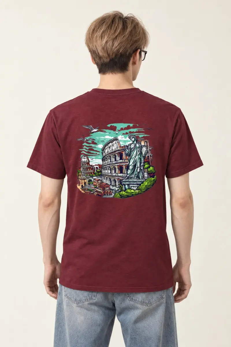 "Rome Overlook" Heavyweight Unisex Crewneck T-shirt