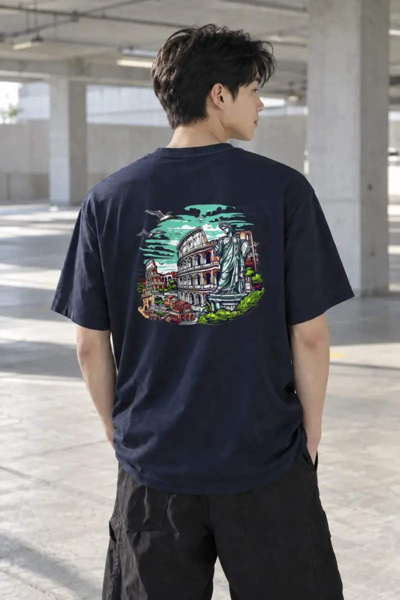 "Rome Overlook" Heavyweight Unisex Crewneck T-shirt | Gildan 5000