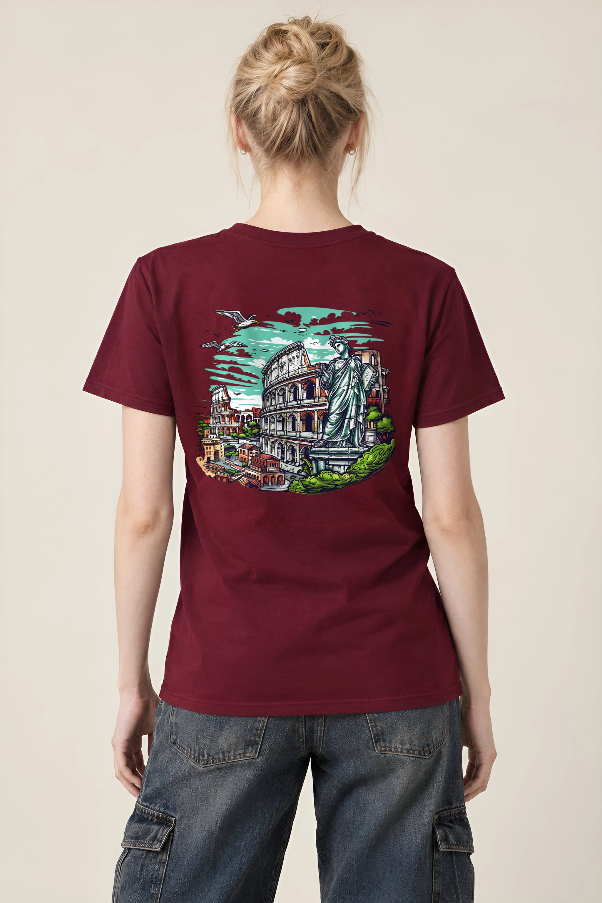 "Rome Overlook" Heavyweight Unisex Crewneck T-shirt