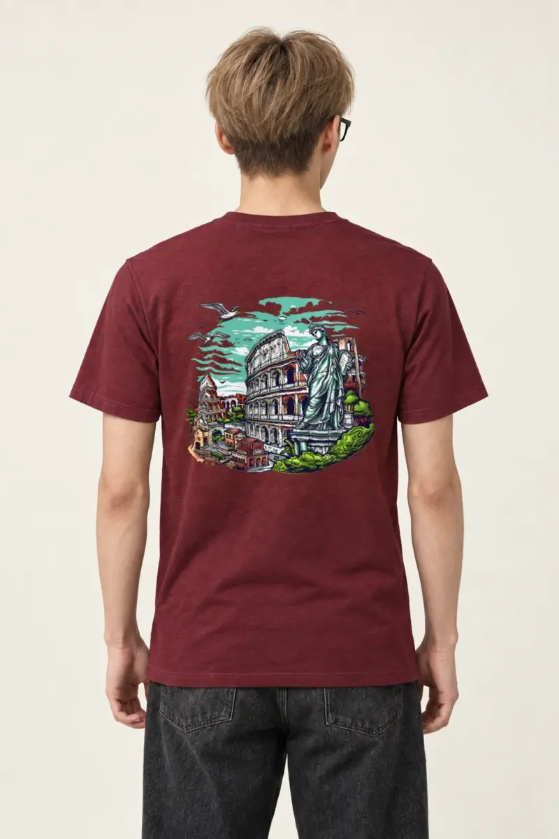 "Rome Overlook" Heavyweight Unisex Crewneck T-shirt | Gildan 5000