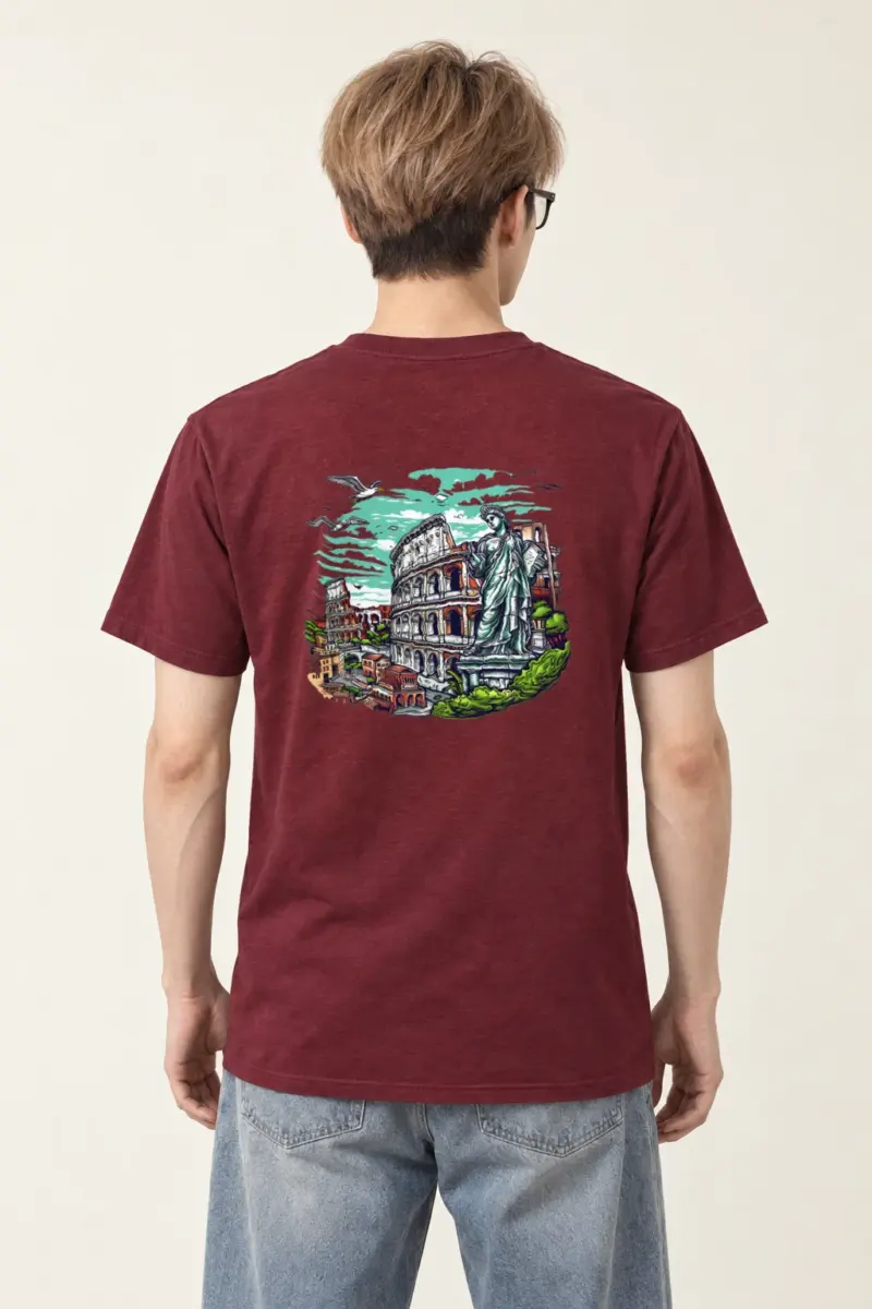 "Rome Overlook" Heavyweight Unisex Crewneck T-shirt