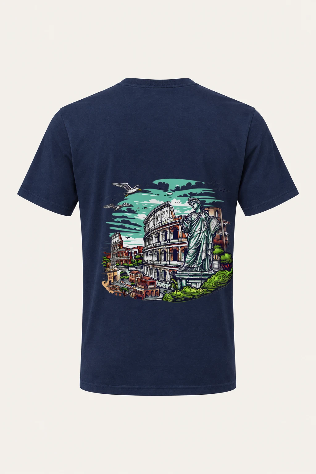 "Rome Overlook" Heavyweight Unisex Crewneck T-shirt | Gildan 5000