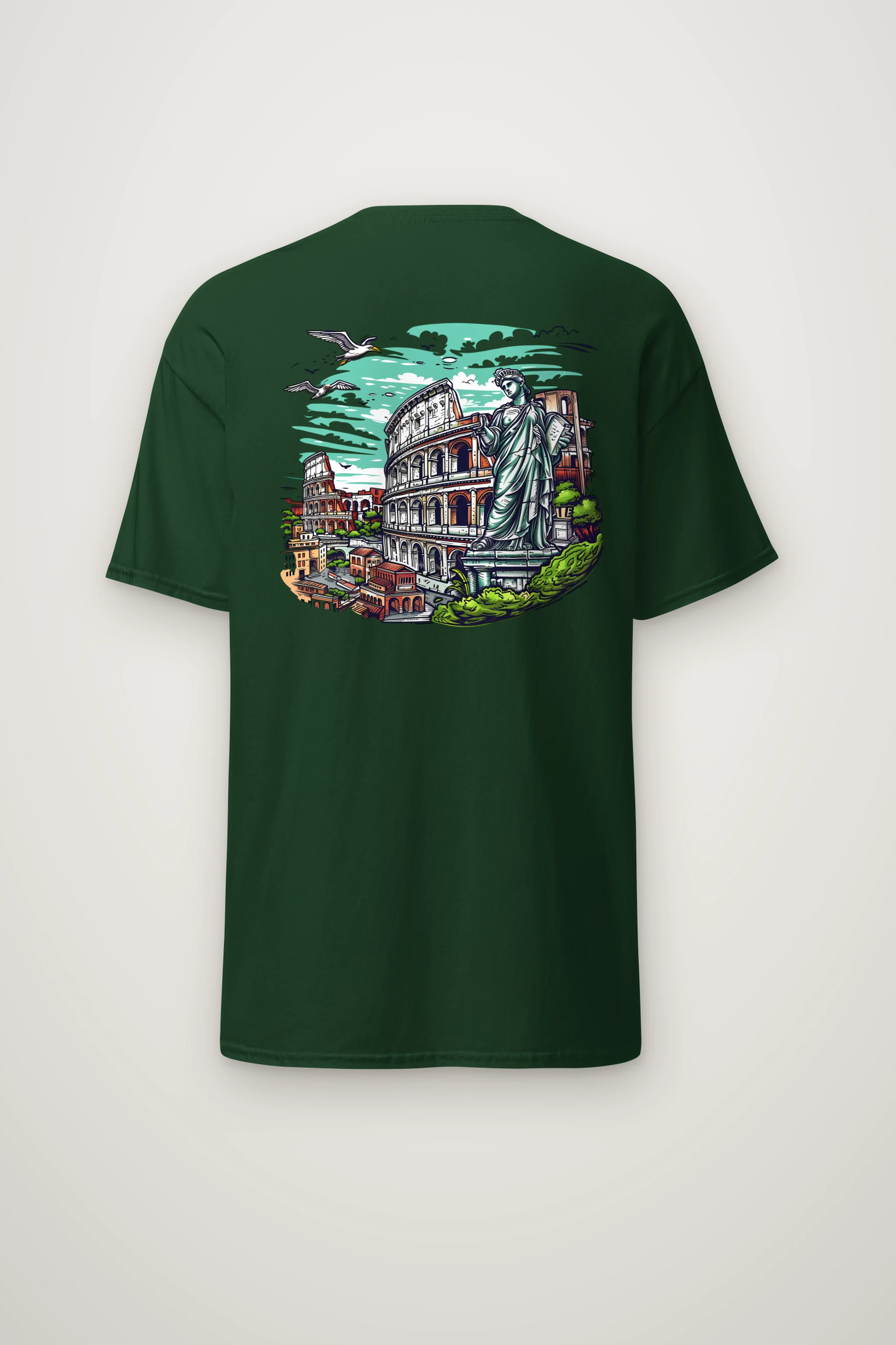 "Rome Overlook" Heavyweight Unisex Crewneck T-shirt
