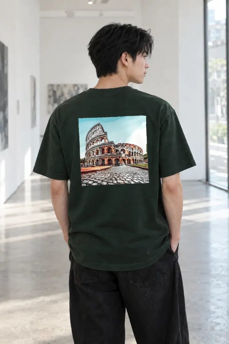 “Rome Street View” Heavyweight Unisex Crewneck T-shirt | Gildan 5000