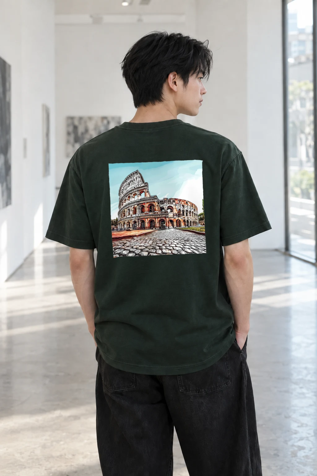 "Rome Street View" Heavyweight Unisex Crewneck T-shirt | Gildan 5000