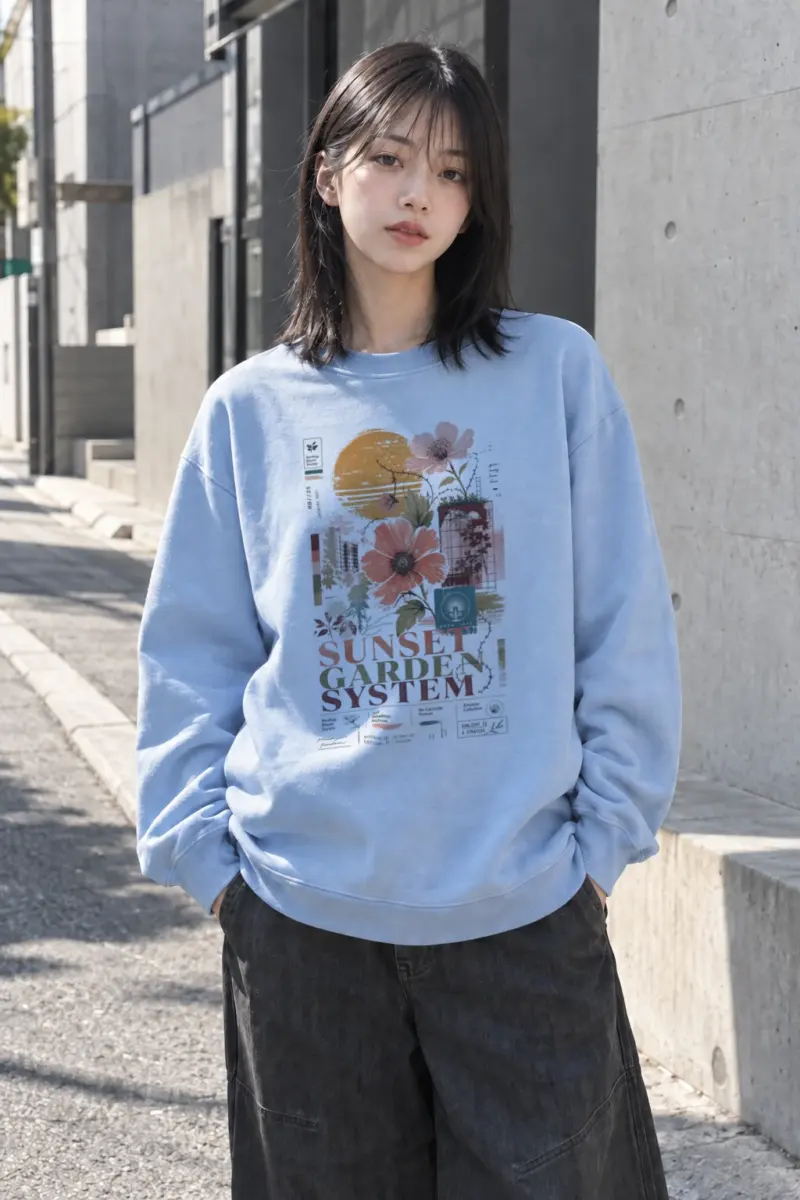 "Rooftop Bloom Society" Heavy Blend Unisex Crewneck Sweatshirt | Gildan 18000