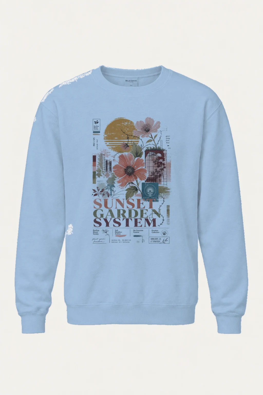 "Rooftop Bloom Society" Heavy Blend Unisex Crewneck Sweatshirt | Gildan 18000