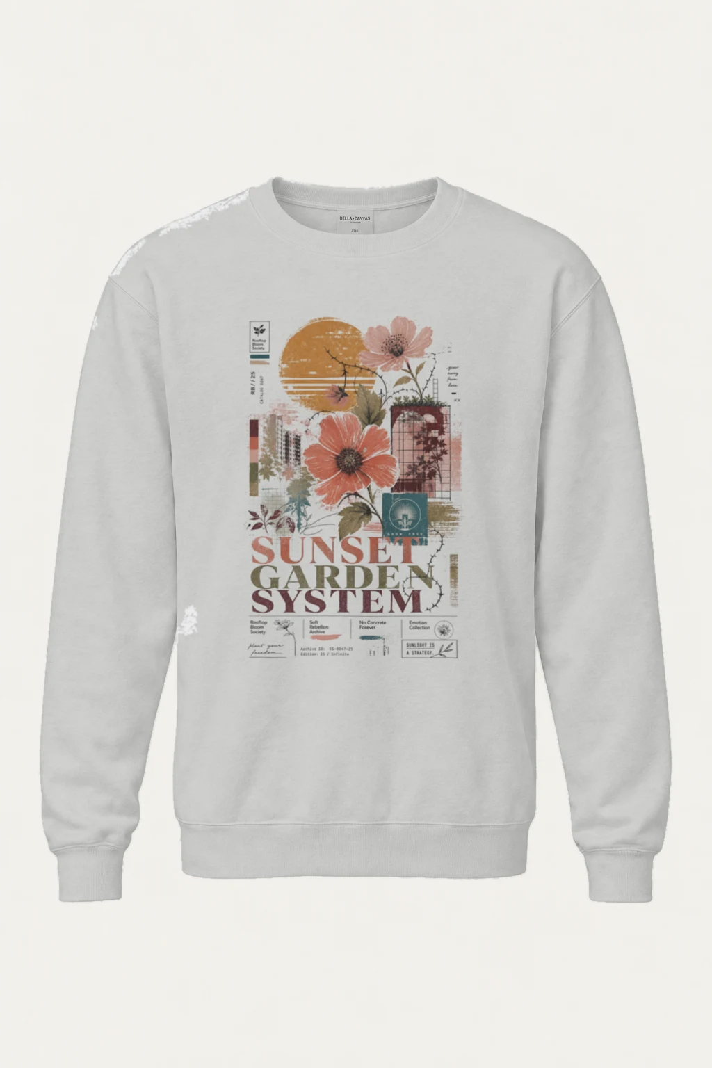 "Rooftop Bloom Society" Heavy Blend Unisex Crewneck Sweatshirt | Gildan 18000