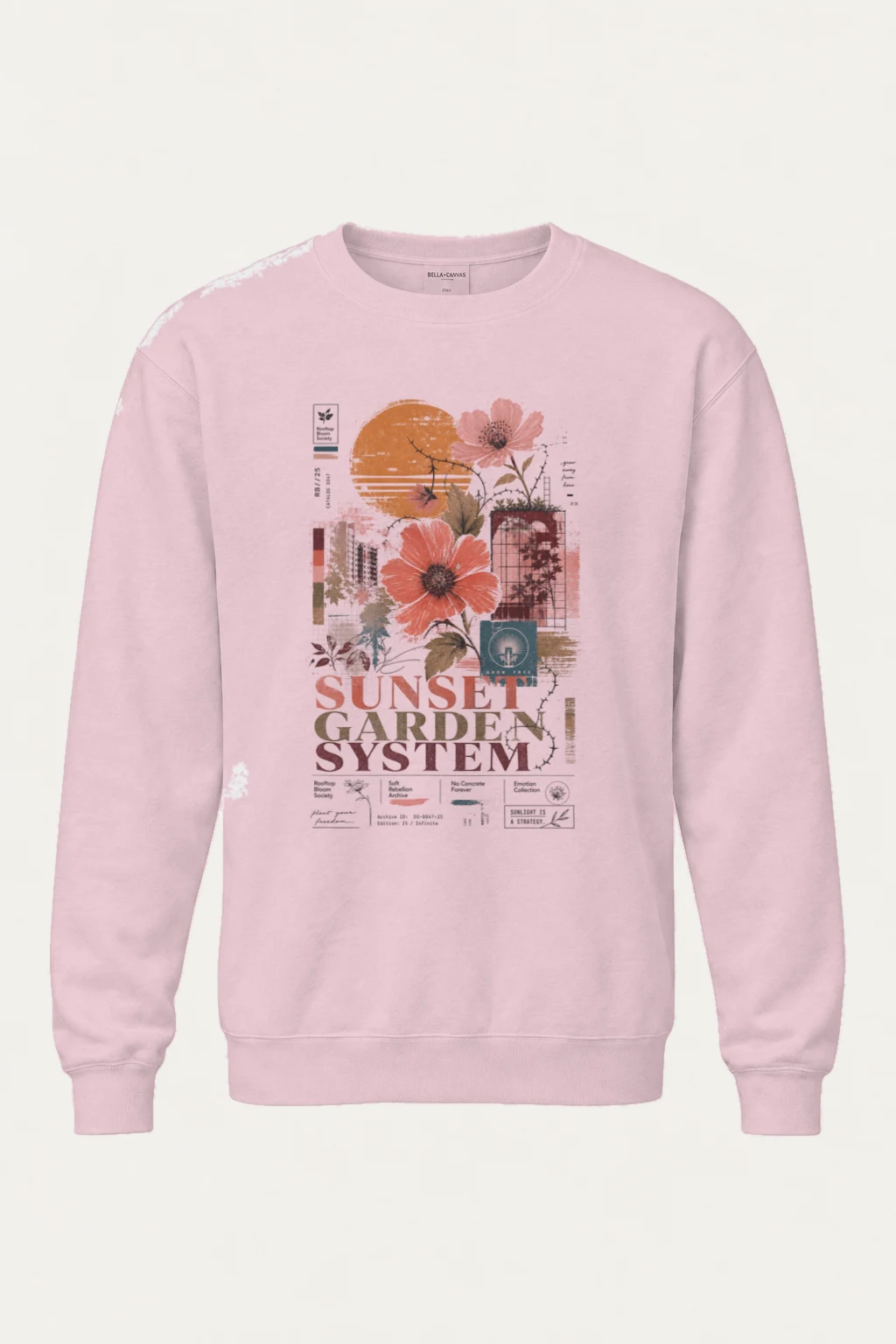 "Rooftop Bloom Society" Heavy Blend Unisex Crewneck Sweatshirt | Gildan 18000