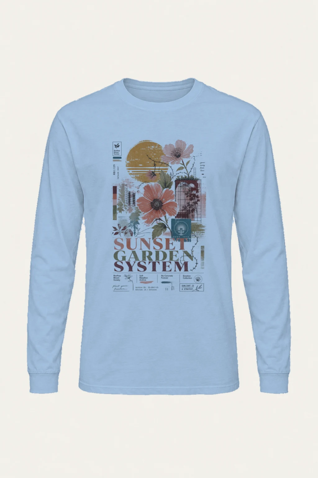 "Rooftop Bloom Society" Unisex Longsleeve T-shirt | Gildan 2400