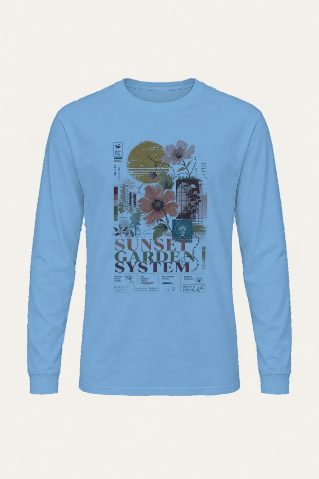 "Rooftop Bloom Society" Unisex Longsleeve T-shirt | Gildan 2400