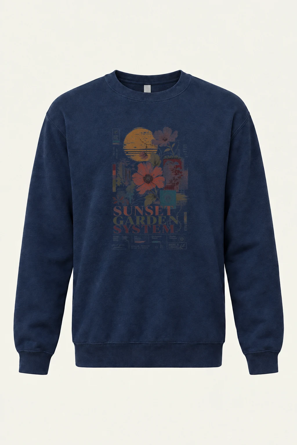 "Rooftop Bloom Society" Unisex Sponge Fleece Crewneck Sweatshirt | Bella + Canvas 3901