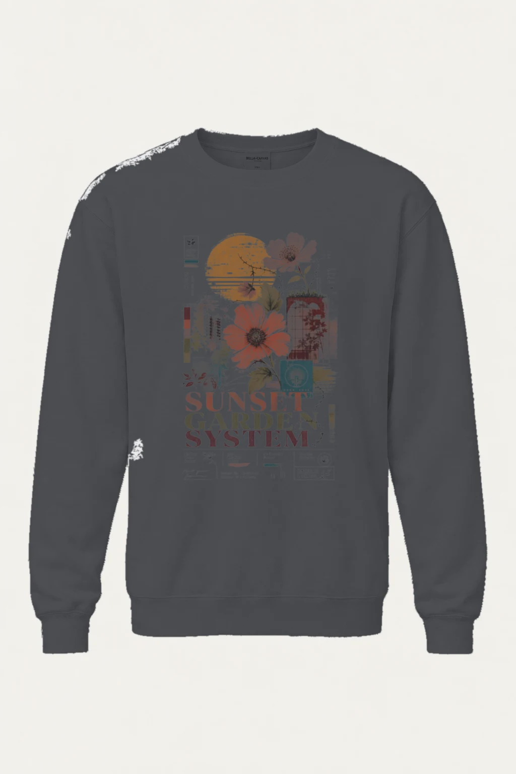 "Rooftop Bloom Society" Unisex Sponge Fleece Crewneck Sweatshirt | Bella + Canvas 3901