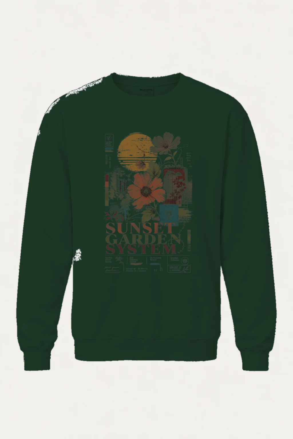 "Rooftop Bloom Society" Unisex Sponge Fleece Crewneck Sweatshirt | Bella + Canvas 3901