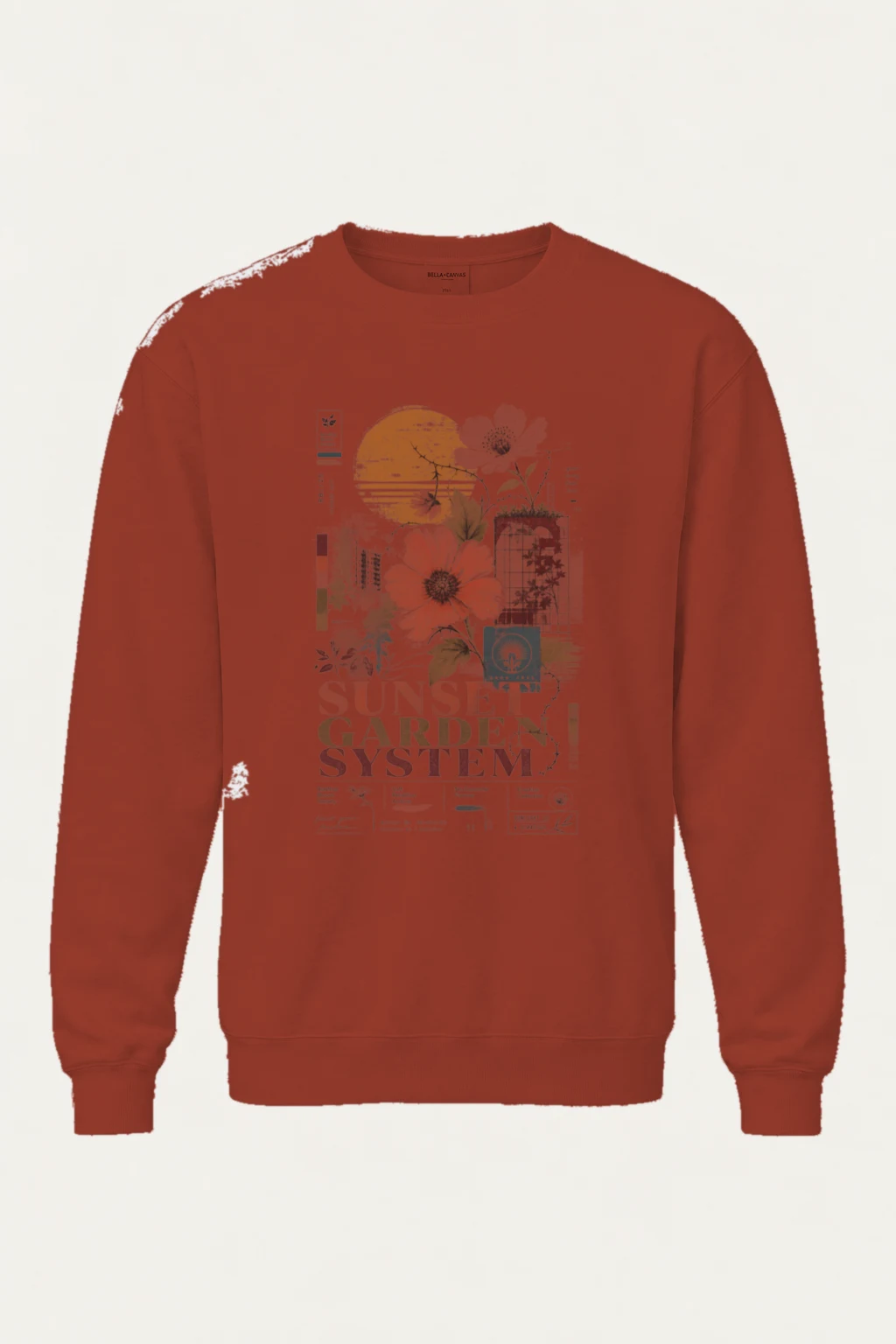 "Rooftop Bloom Society" Unisex Sponge Fleece Crewneck Sweatshirt | Bella + Canvas 3901