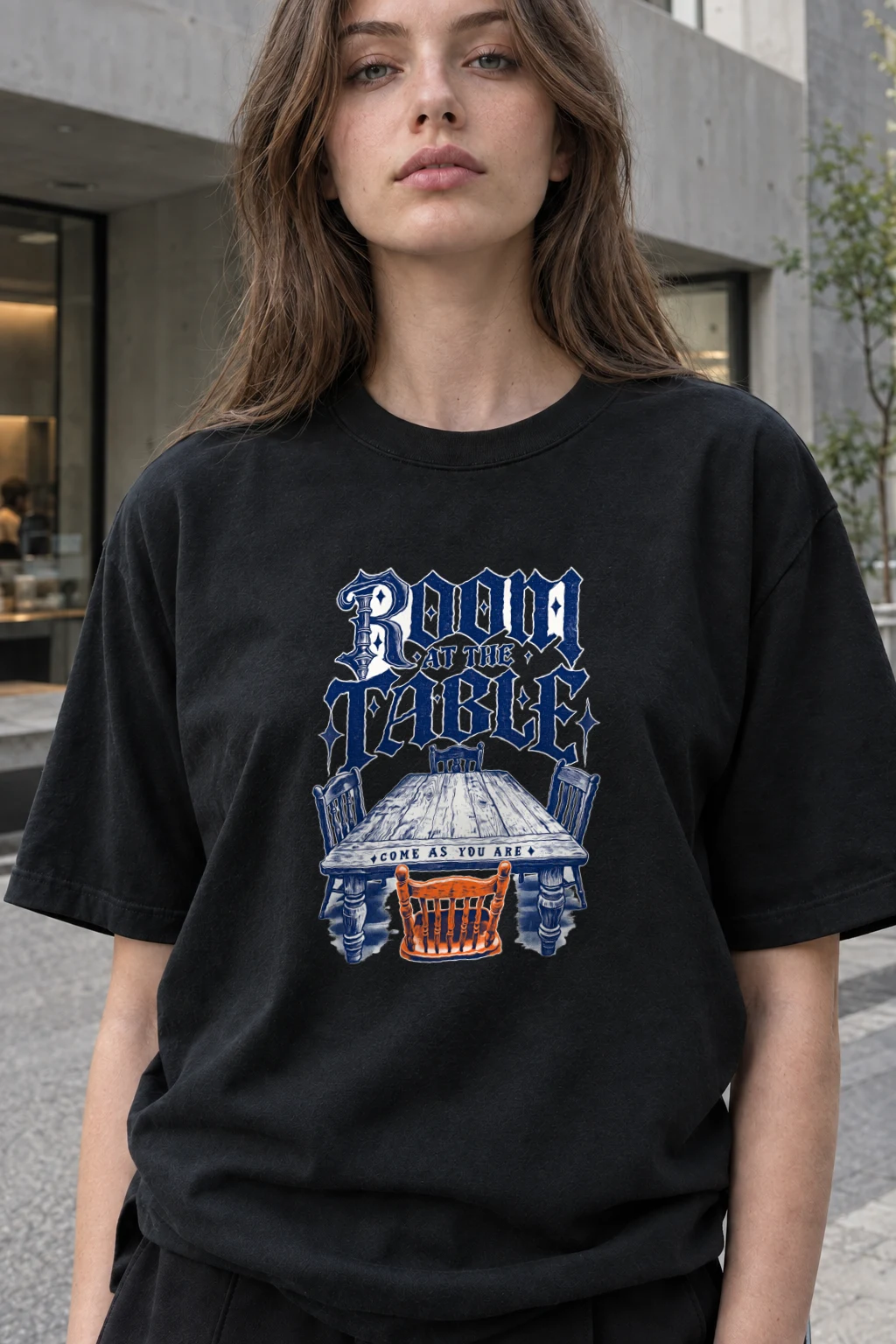 "Room at the Table" Heavyweight Unisex Crewneck T-shirt | Gildan 5000