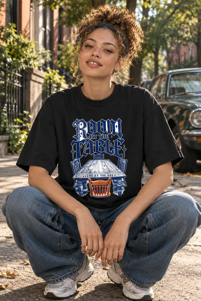"Room At The Table" Unisex Oversized Heavyweight Crewneck T-Shirt