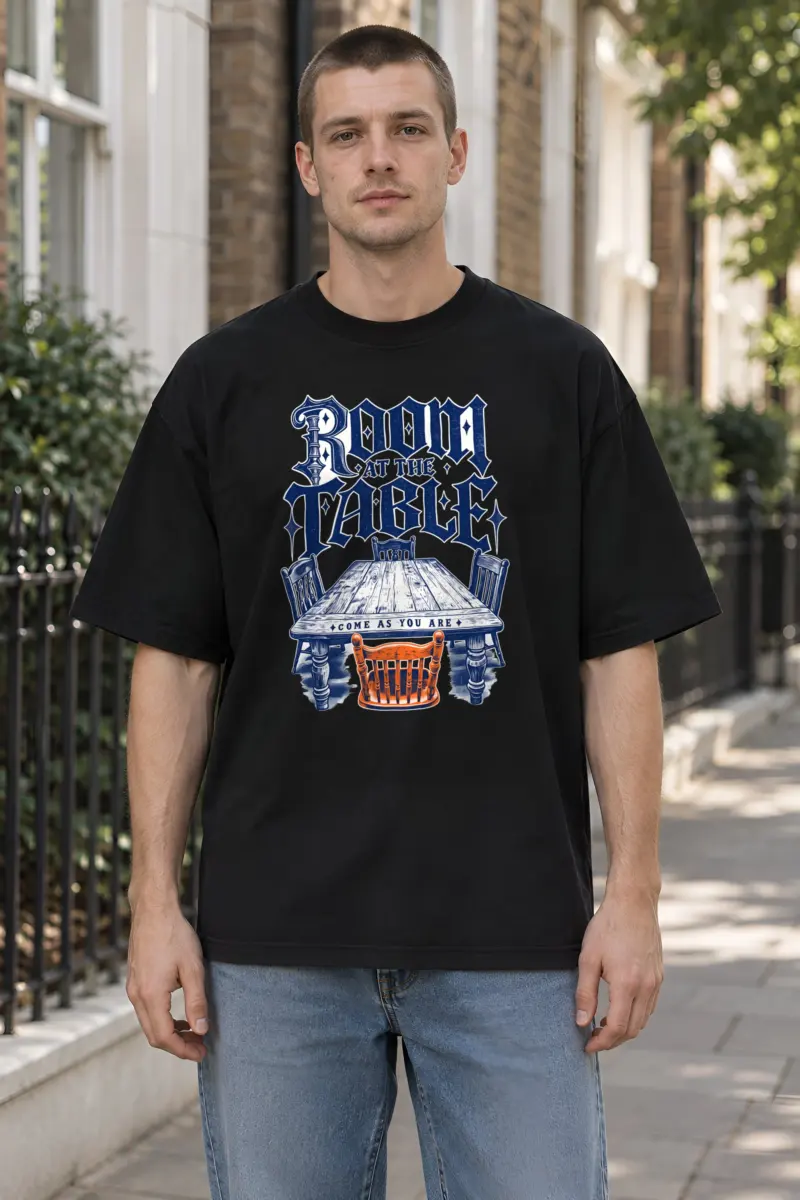 "Room At The Table" Unisex Oversized Heavyweight Crewneck T-Shirt