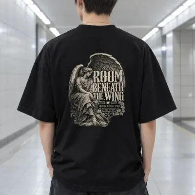 "Room Beneath the Wing" Men's Oversized Heavyweight Crewneck T-Shirt